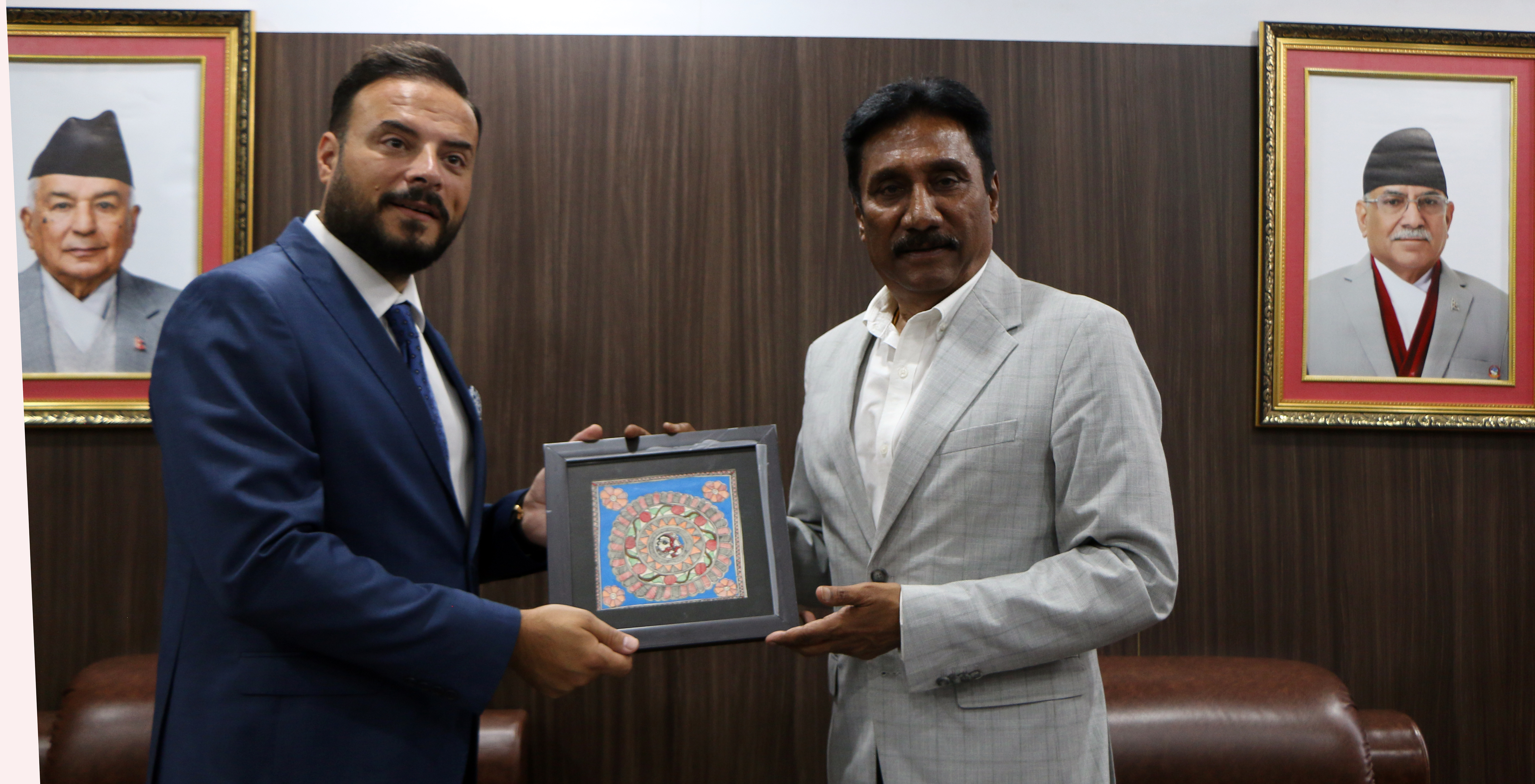 image for Mr. Elcheikh Mohammed Gozayel, the Hon. Consul of Nepal to Lebanon, paid a courtesy call on Honorable Minister Mr. Sharat Singh Bhandari on 23 August 2023